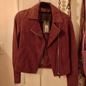 All Saints Suede Motor Jacket